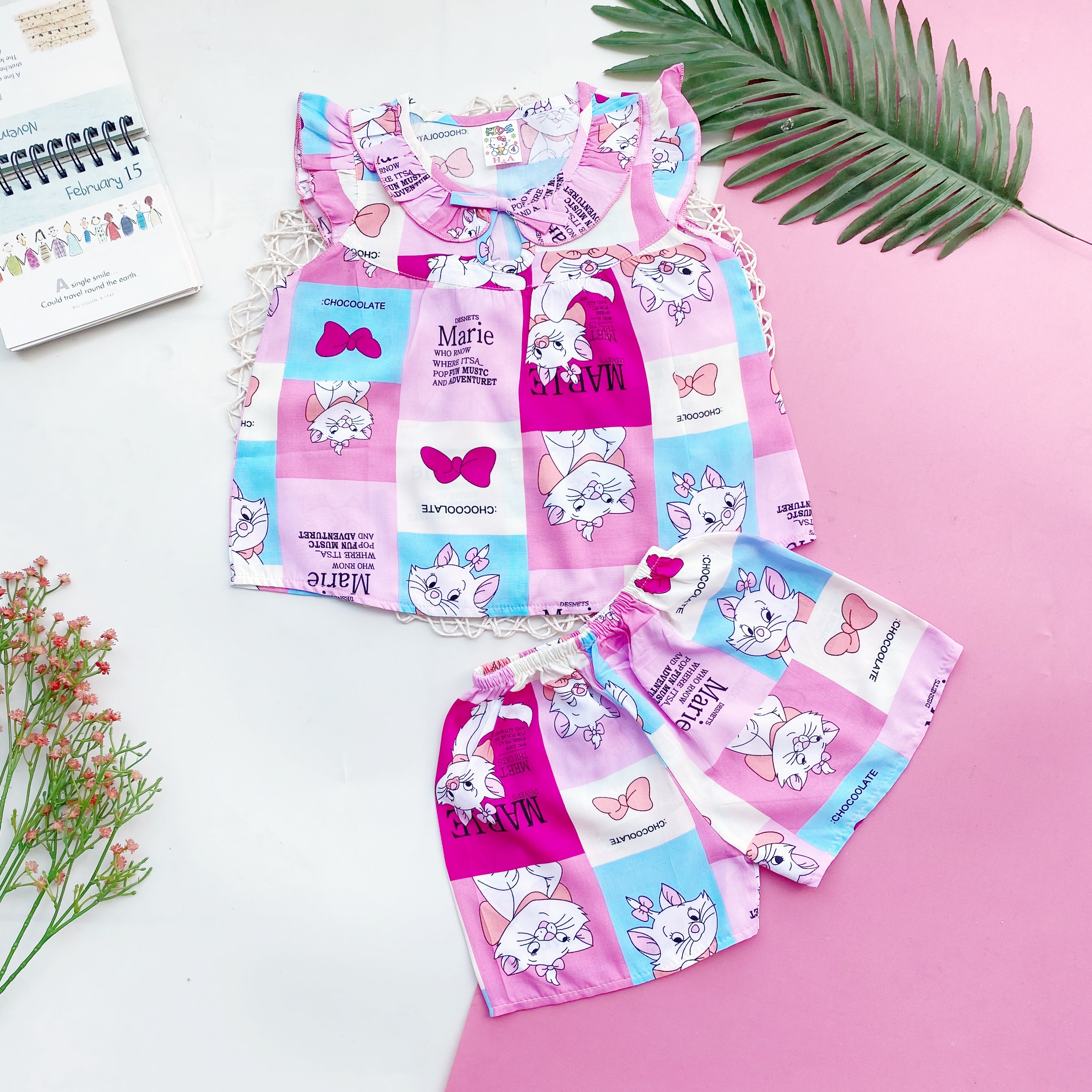Combo 3 bộ tôn bé gái xinh xắn size 7-9 kg-giao màu ngẫu nhiên