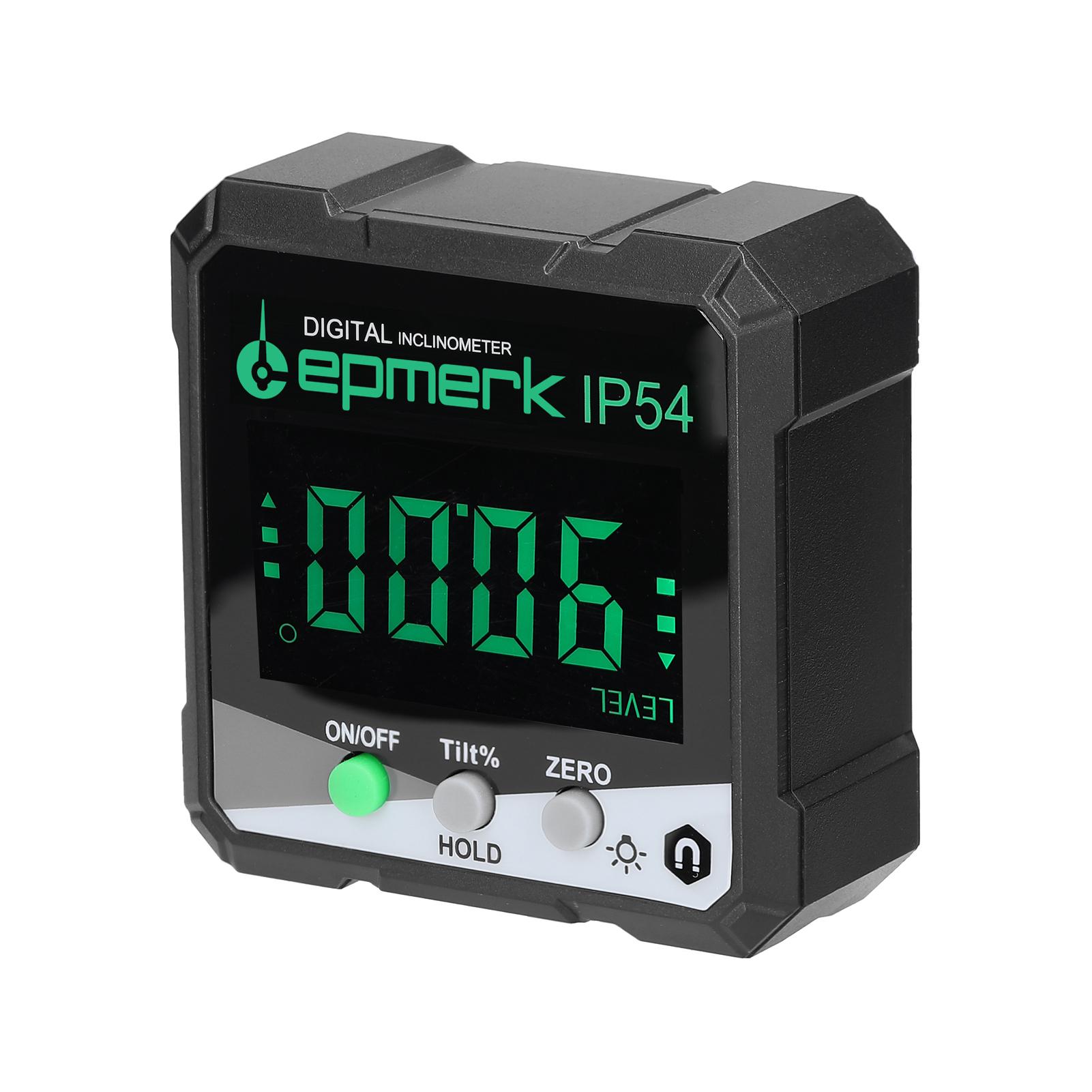 IP54 4*90° Portable Digital Inclinometer LCD Backlight Digital Protractor Slope Meter Digital Angle Ruler Single-side Magnetics Multifunctional Protractor Absolute Relative Mesuring Mode Data Hold