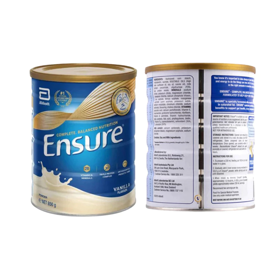 Sữa Ensure Úc Vanilla 850g Chống Loãng Xương Tăng Cường Trí Nhớ Cho Người Lớn