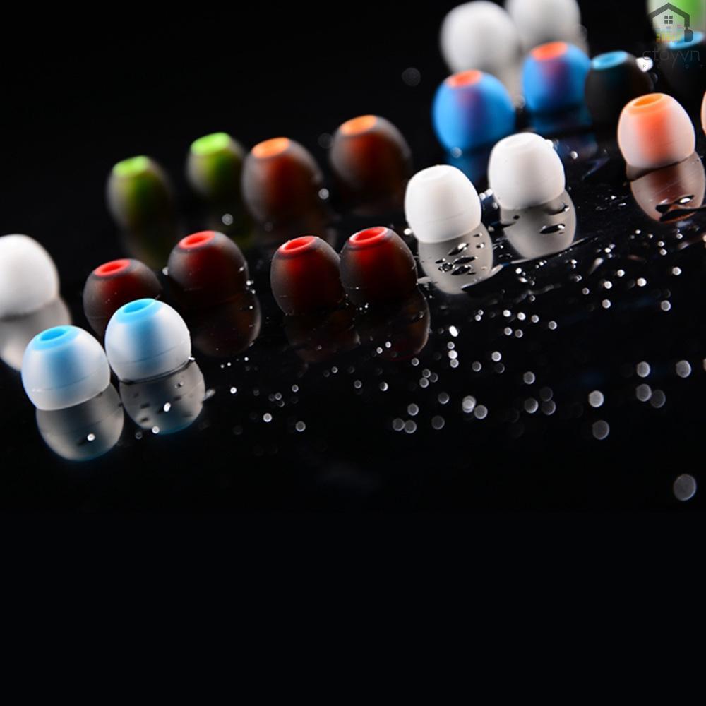 Set 6 cặp 12 nút bọc đầu tai nghe nhét tai bằng silicon mềm hai màu sắc ngẫu nhiên kích thước 3.8mm