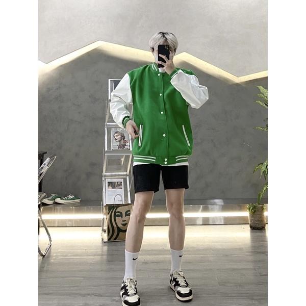 Khoác bomber chất vải dạ 3 màu tay da khoác unisex