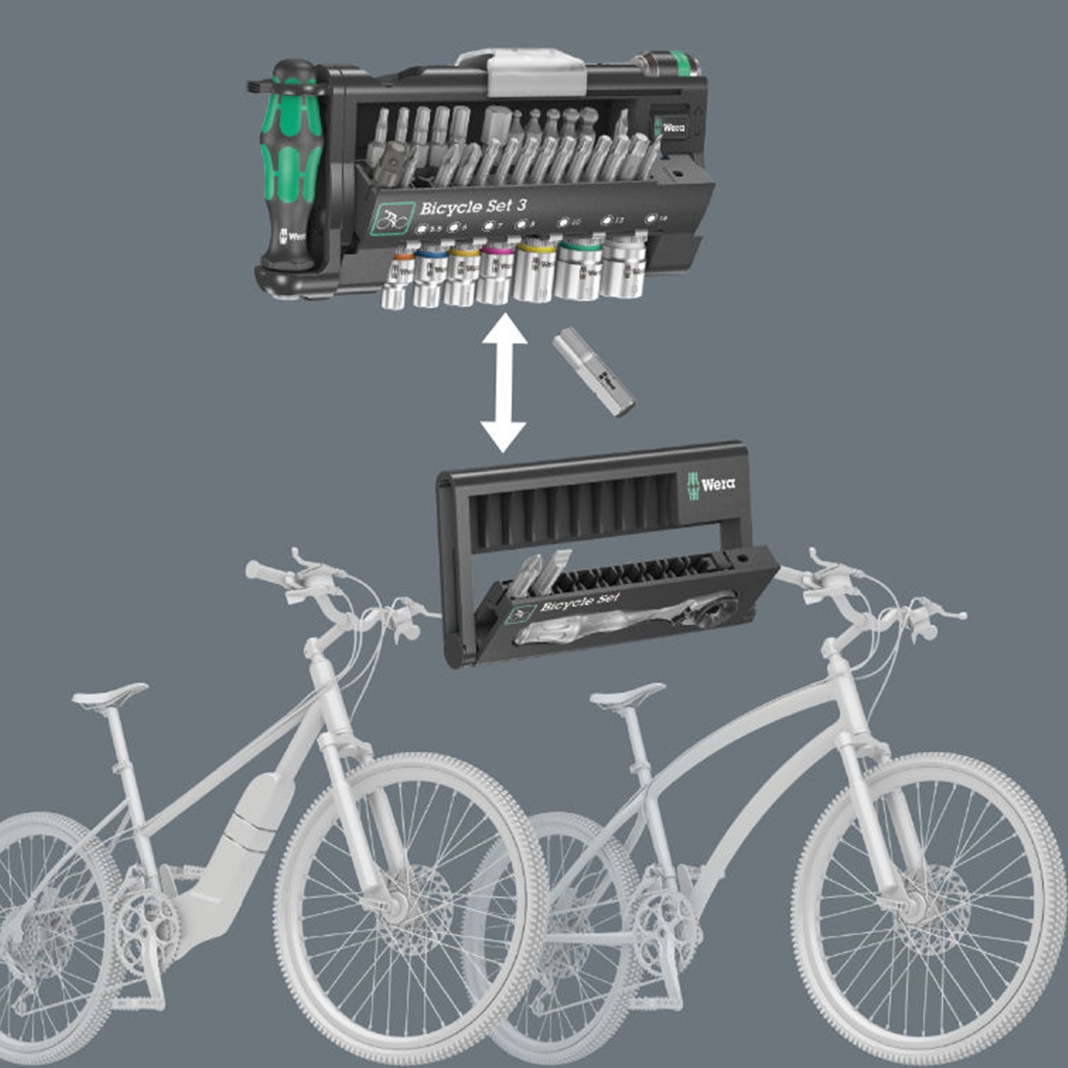 Bộ dụng cụ Bicycle Set 3 ứng sửa xe đạp, xe đạp điện, công việc tự sửa chữa và lắp ráp DIY gồm 39 cái Wera 05004172001