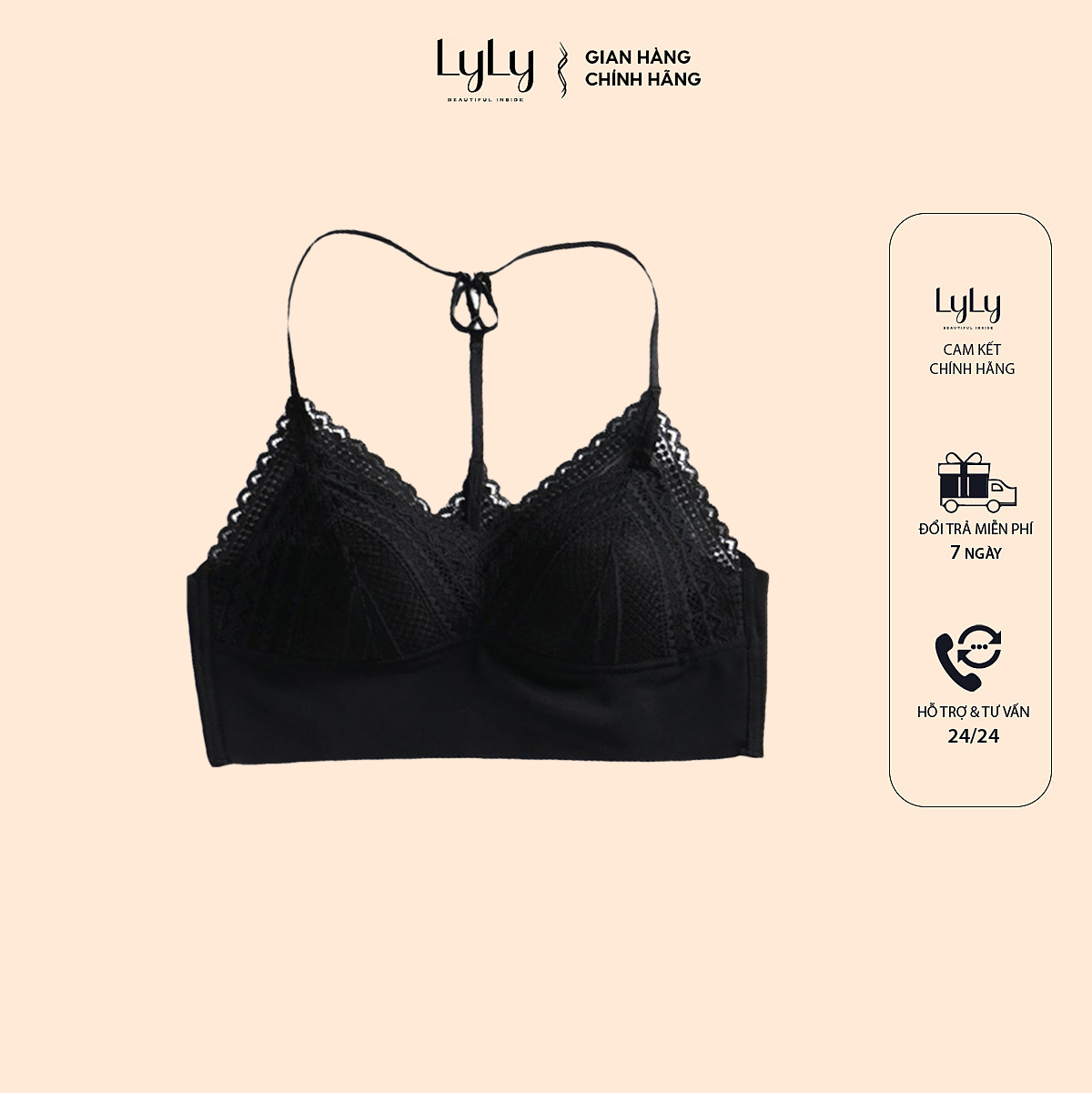 Bra dây ren mềm mại không gọng Lylylorem BR032