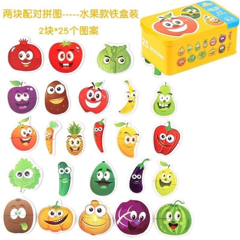 BỘ TRANH GHÉP 2 MẢNH BẰNG GỖ PUZZLE CAO CẤP GIÚP CON PHÁT TRIỂN TÍNH SÁNG TẠO, TƯ DUY CỰC KÌ TỐT