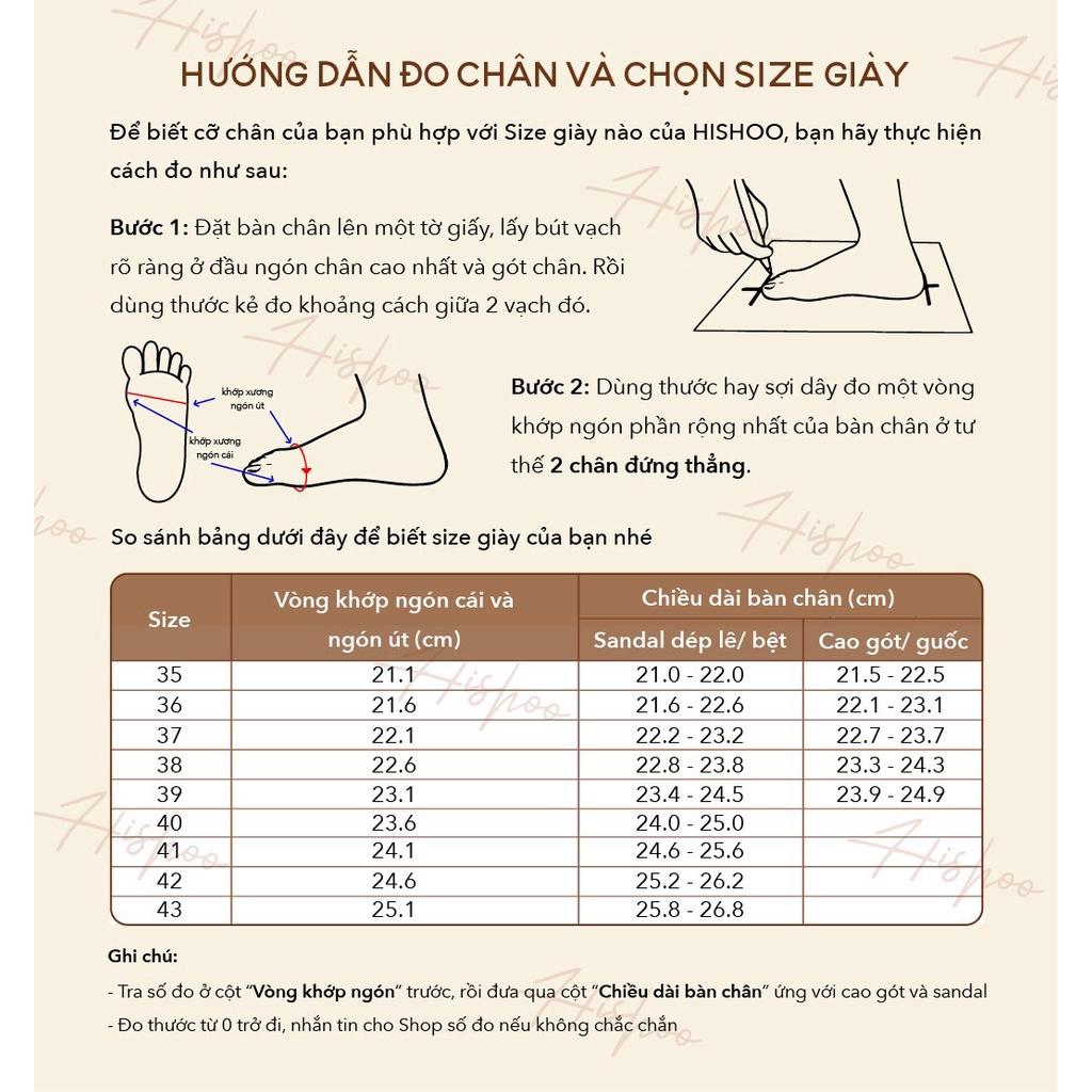 Giày sandal cao gót HISHOO mũi vuông phối dây cao 7cm màu nude S165