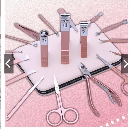 Bộ bấm móng tay hồng 18 chi tiết tiện dụng siêu xinh