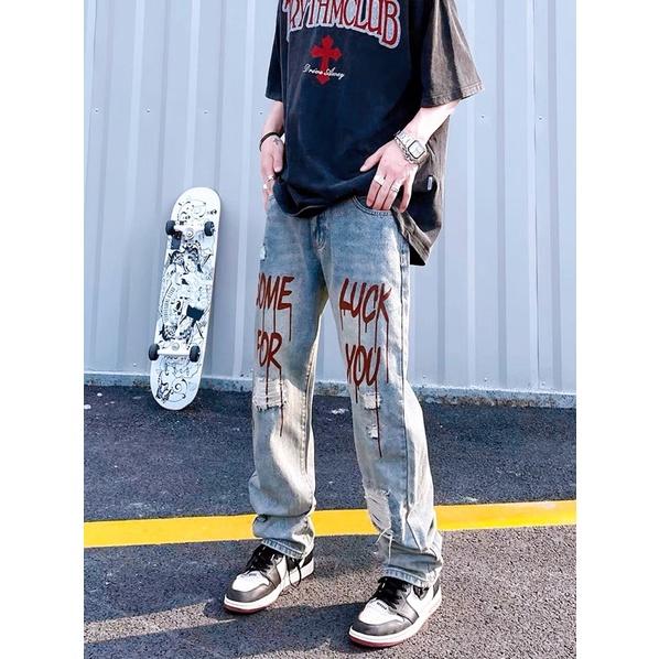 Quần baggy ống rộng và áo thun wash cao cấp
