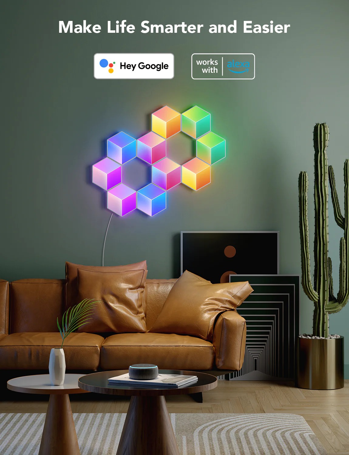 Đèn LED lục giác Govee Glide Hexa Pro LED Light Panels H6066 | Thiết kế độc đáo, hiện đại, thông minh