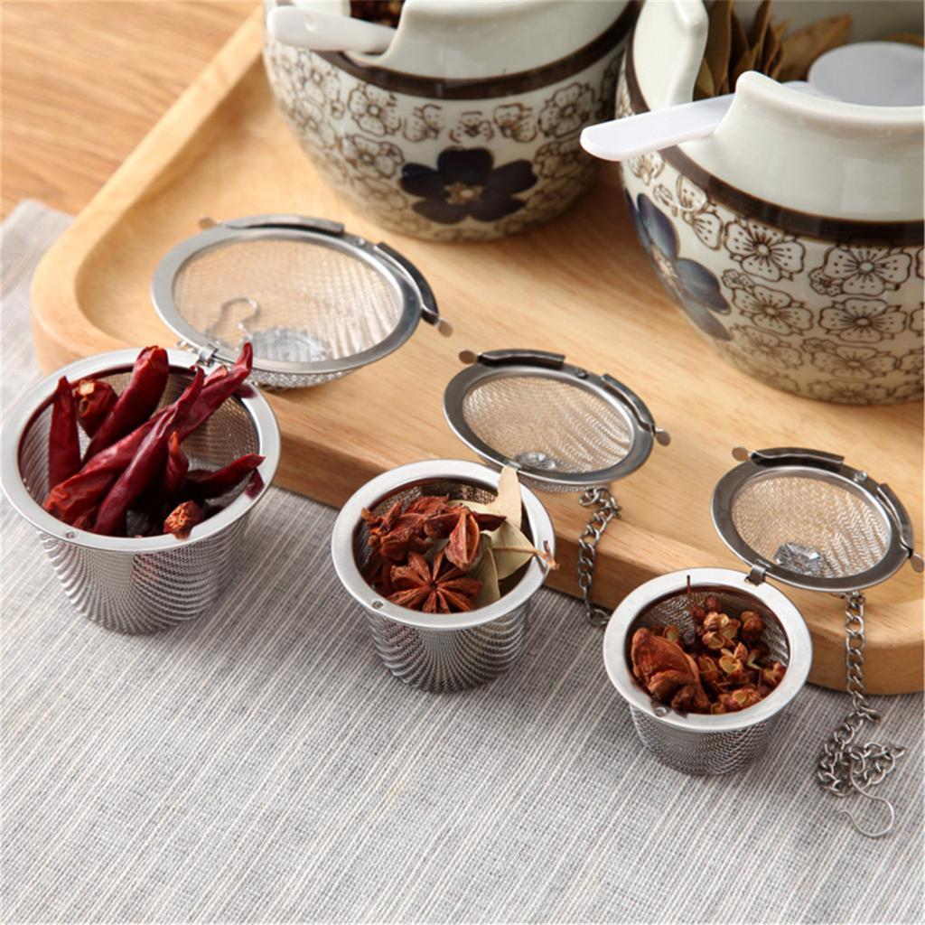 2pcs Tea Infuser Ball Mesh Loose Leaf Herb Strainer Secure Locking 8.5/11cm