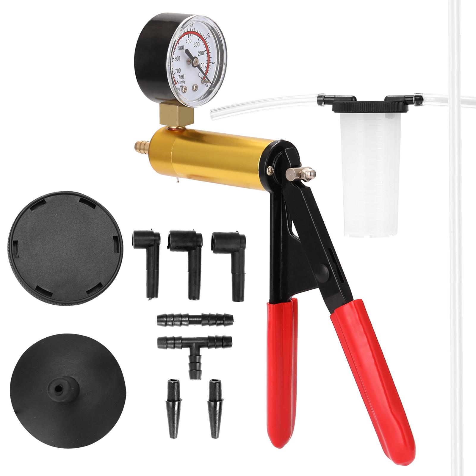 Professional Car Auto Hand Held Vacuum Pressure Pump Brake Bleeder Adaptor Fluid Reservoir Tester Vacuum Bleeding Test