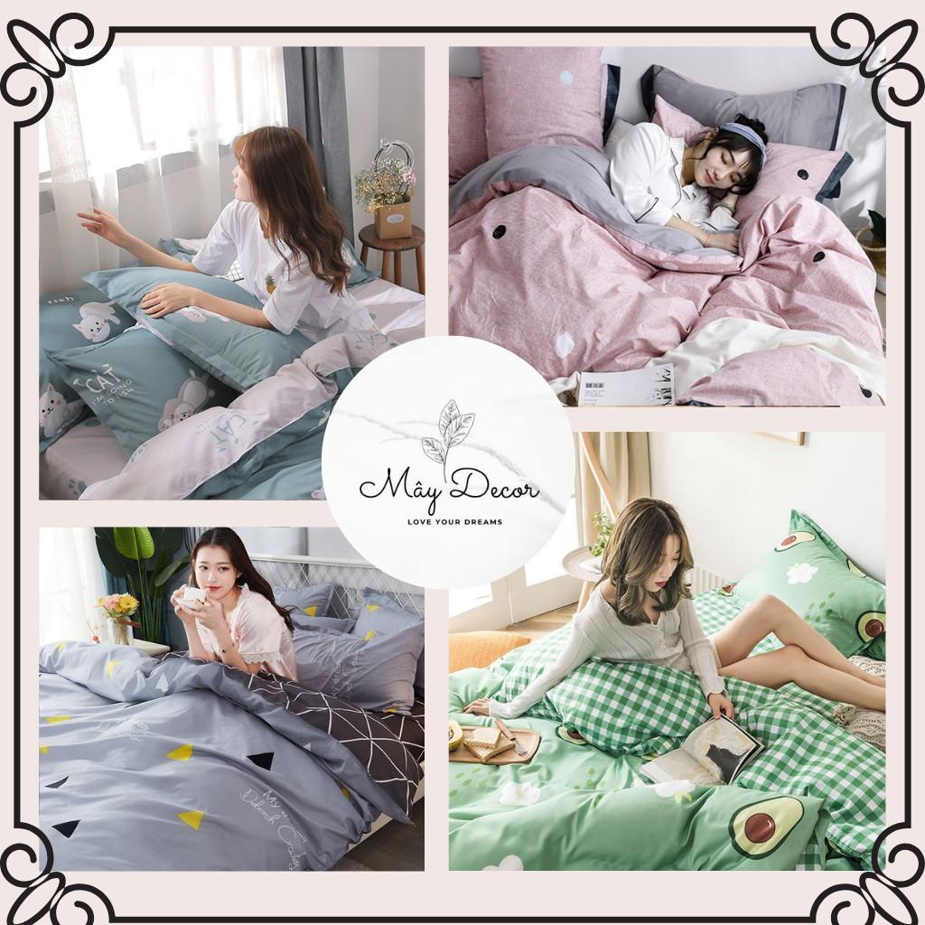 Bộ Chăn Ga Gối Cotton Poly Hàn Quốc đáng yêu - ga giường, bộ chăn ga 4,5 món đủ size miễn phí bo chun