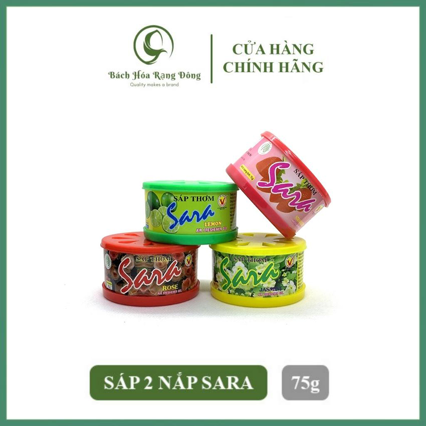 Sáp Thơm Phòng Ngủ Khử Mùi Sara 2 Nắp 75g Cao Cấp Phòng Máy Lạnh, Xe Ô Tô, Tủ Quần Áo, Nhà Vệ Sinh, Toilet