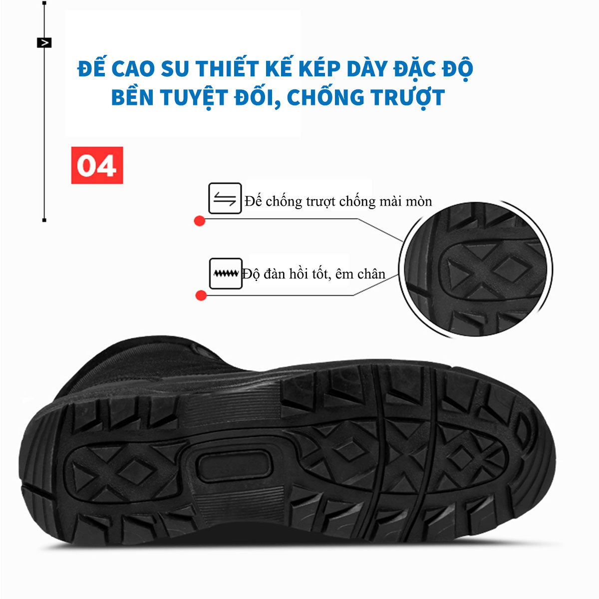 Giày Cao Cổ Nam U559 Kiểu Dáng Giày Chiến Thuật Boot Nam Chuyên Phượt, Giày Swat Lính -HÀNG CHÍNH HÃNG