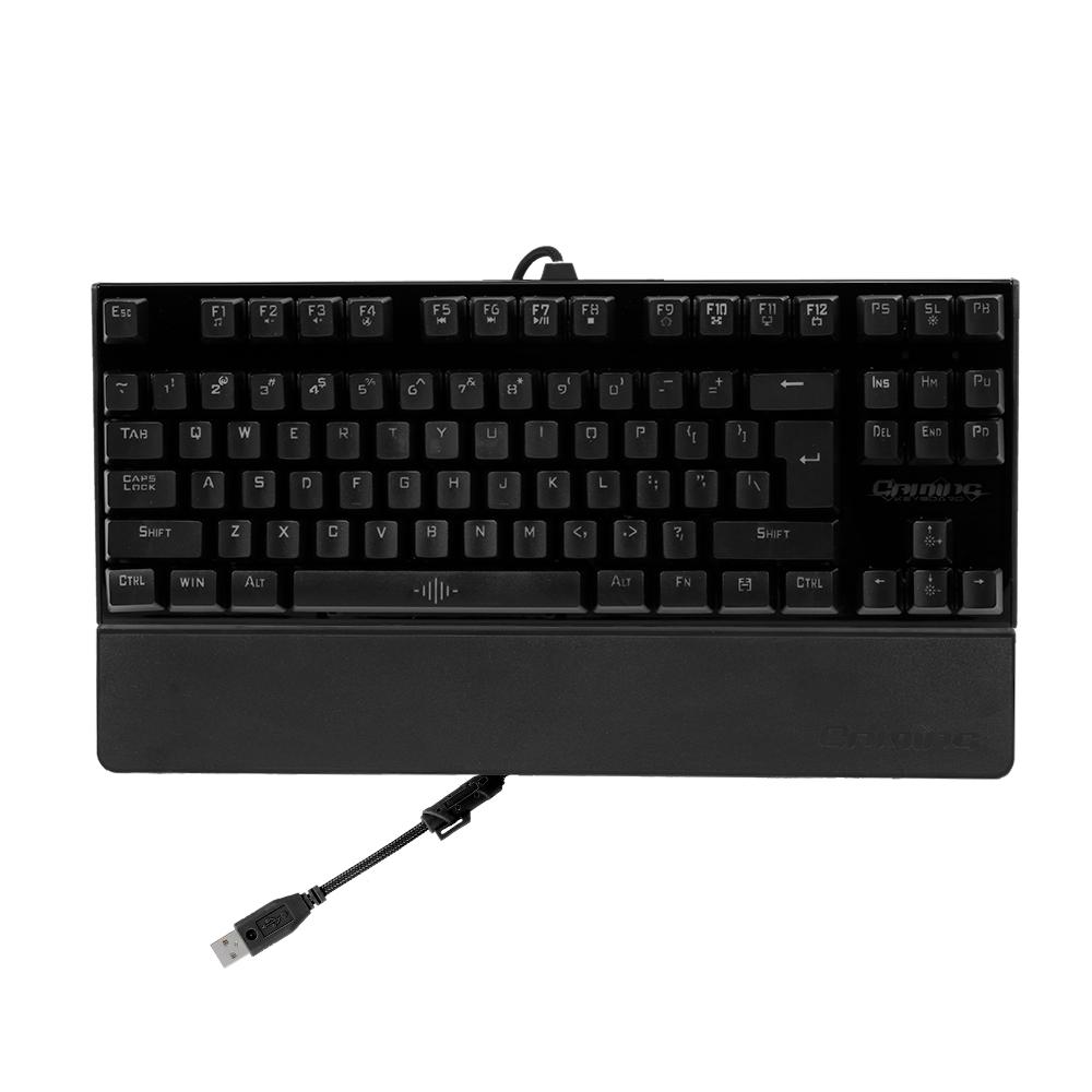 Bàn phím chơi game cơ có đèn nền Blue Switch 87 Phím đen