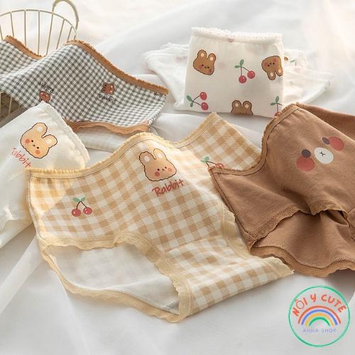 Set 5 quần lót bé gái kháng khuẩn cao cấp họa tiết thỏ dễ thương cute từ 26- 46 Kg quần chip nữ