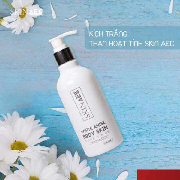 Kem Body Dưỡng Trắng Than Hoạt Tính Skin Aec White Anise Body Skin (250ml) - Dưỡng Trắng, Giữ Ẩm, Không Gây Kích Ứng Cho Da