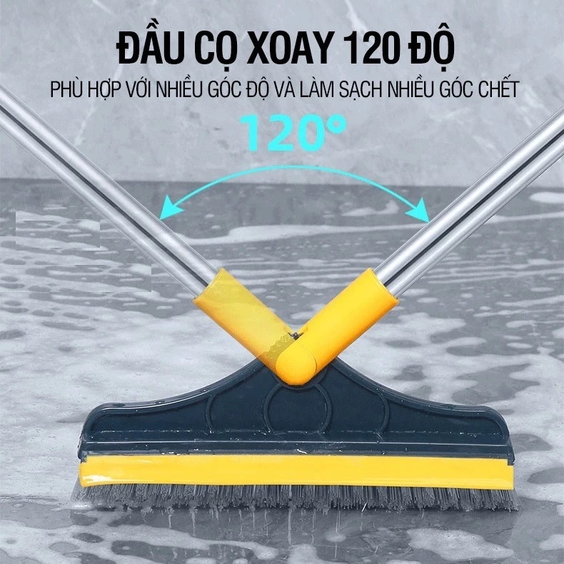 Combo Dọn Nhà 3 Món : Chổi Chà Cọ Nhà Vệ Sinh + Chổi Quét Trần Nhà + Bàn Chải Khe Hẹp - Hãng dododios
