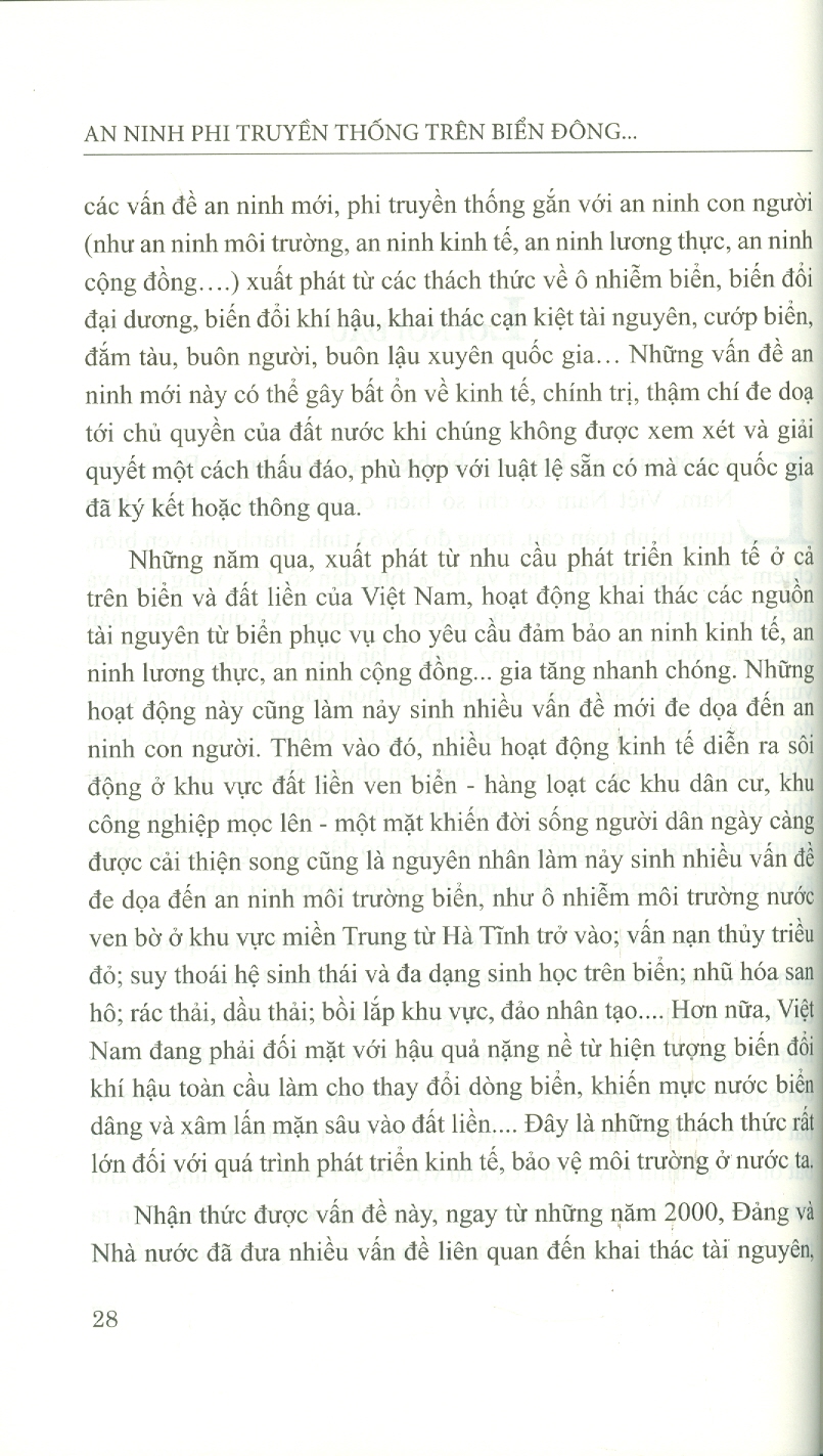 An Ninh Phi Truyền Thống Trên Biển Đông: Tiếp Cận Khoa Học Xã Hội Và Nhân Văn Trong Vấn Đề Môi Trường Và Khai Thác Tài Nguyên (Sách chuyên khảo)