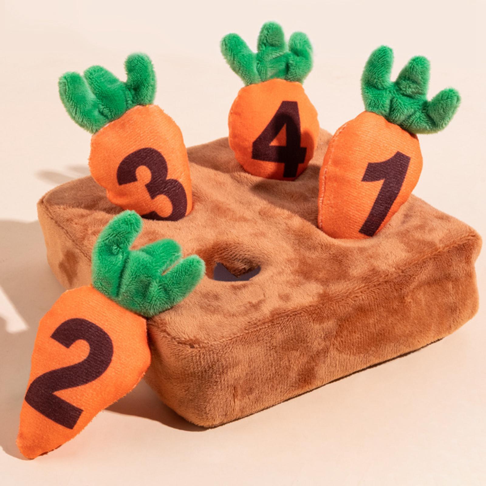 Interactive Dog Toy Training Blanket Pet Foraging Mat Dog Carrot Plush Toy