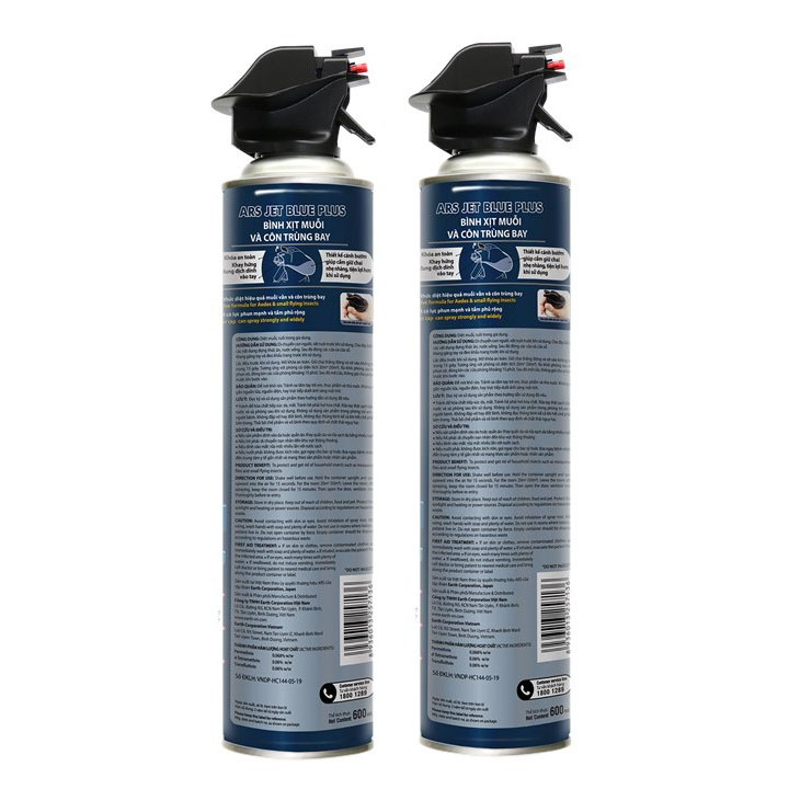 Combo 2 Bình xịt côn trùng ARS Jet Blue Plus Hương Lavender 600ml