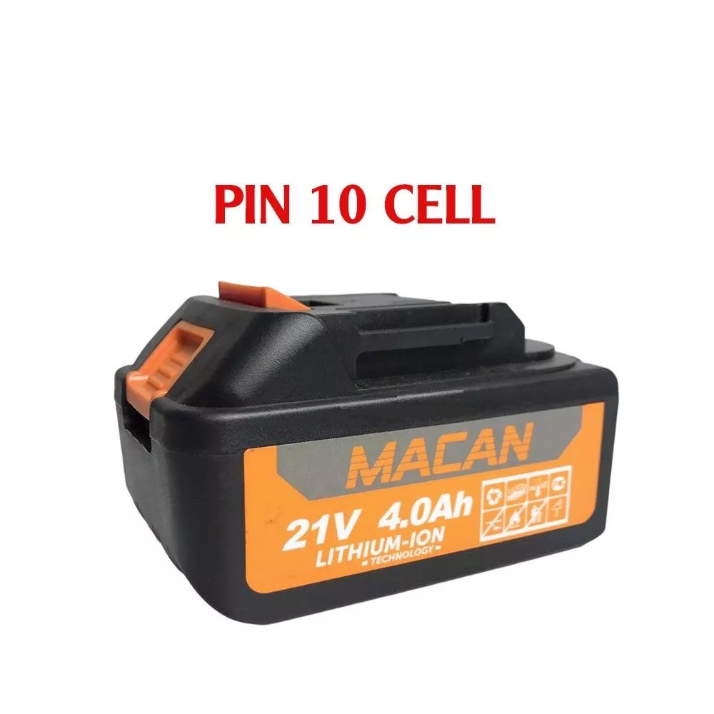 Pin Máy Khoan 21V MACAN 10 CELL dung lượng cao chân pin phổ thông