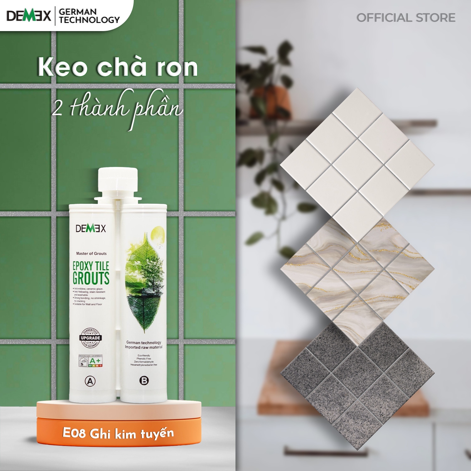 Combo 1 Súng Thủy Lực, 1 Chai Keo Chà Ron DEMEX (Không Chứa 3 Chất Hóa Học Gây Ung Thư, Bảo Vệ Môi Trường)