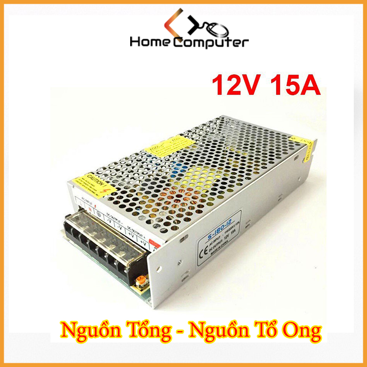 Nguồn Tổng 12V-15A Nguồn Tổ Ong - Cho Camera Và Đèn LED Làm Biển Quảng Cáo