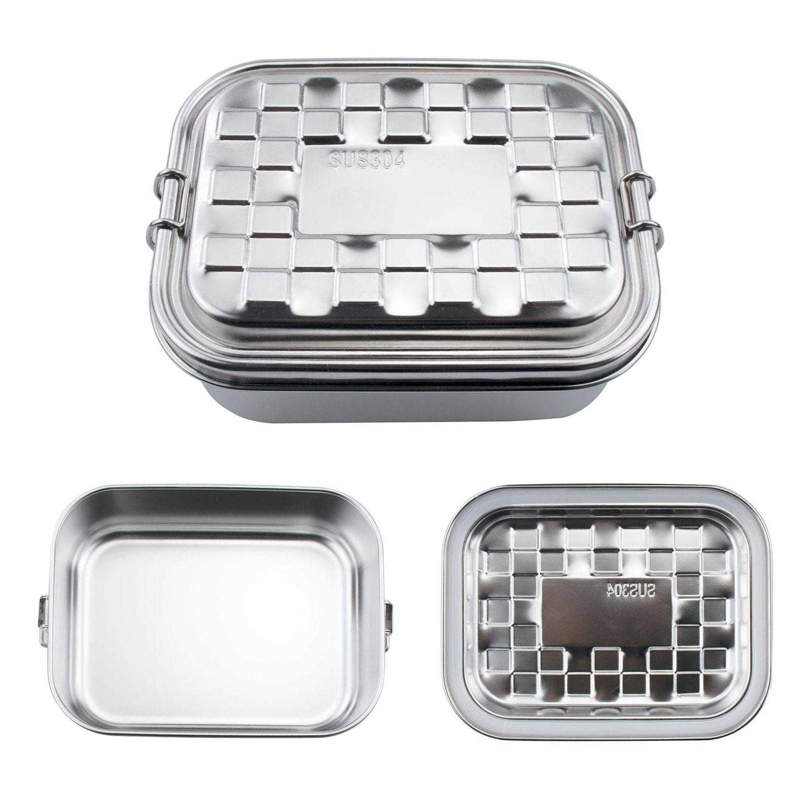 Stainless Steel Lunch Box 2 Layer Bento Box Portable Food Container Storage