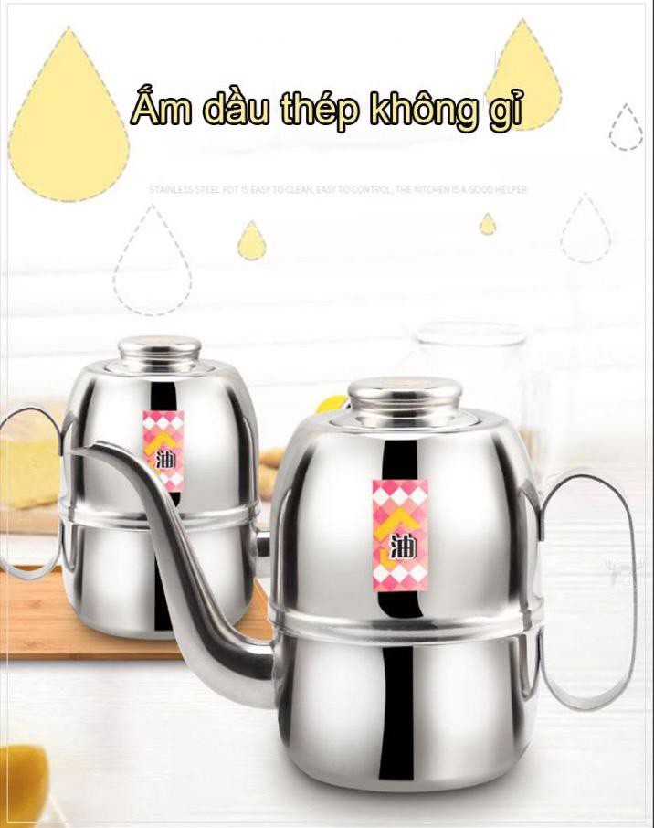 Bộ 2 Bình đựng dầu thép không gỉ dung tích 660ml