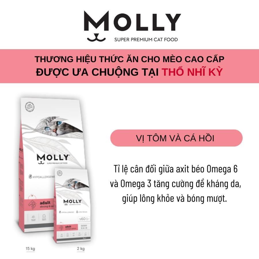 Thức ăn hạt cho mèo mọi lứa tuổi MOLLY SUPER PREMIUM CAT FOOD 2KG