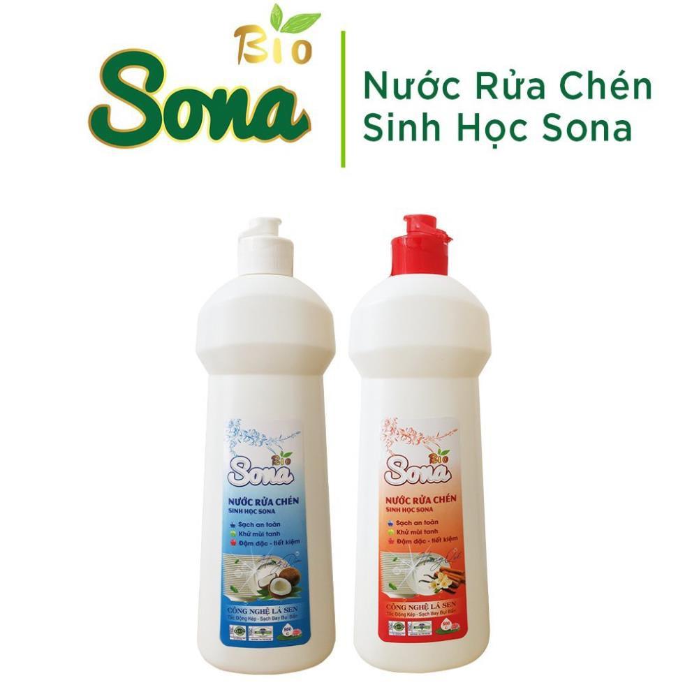 Nước Rửa Chén, Nước Rửa Bát Sona 800gr - Hương Quế/ Hương Dừa