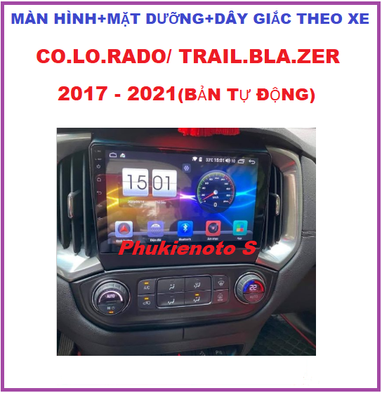 BỘ Màn Hình Android 10.0 Cho Ô Tô Co.lo.rado/Trailb.lazer 2017–2021 Đầu DVD Gắn Taplo Có Tiếng Việt kết nối wifi ram1G-rom16G , Tích Hợp GPS Chỉ Đường, Camera, youtobe, Màn androi Full HD kèm mặt Dưỡng, kính cường lực 2.5D.