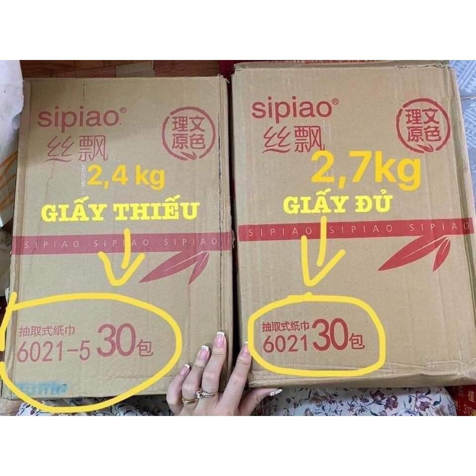 THÙNG 30 GÓI GIẤY ĂN GẤU TRÚC SIPIAO HỘP ĐỎ