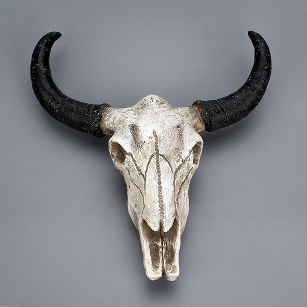 Resin Animal Head Wall Mount, Hanging Wall Sculpture Home Decor,Bull Head