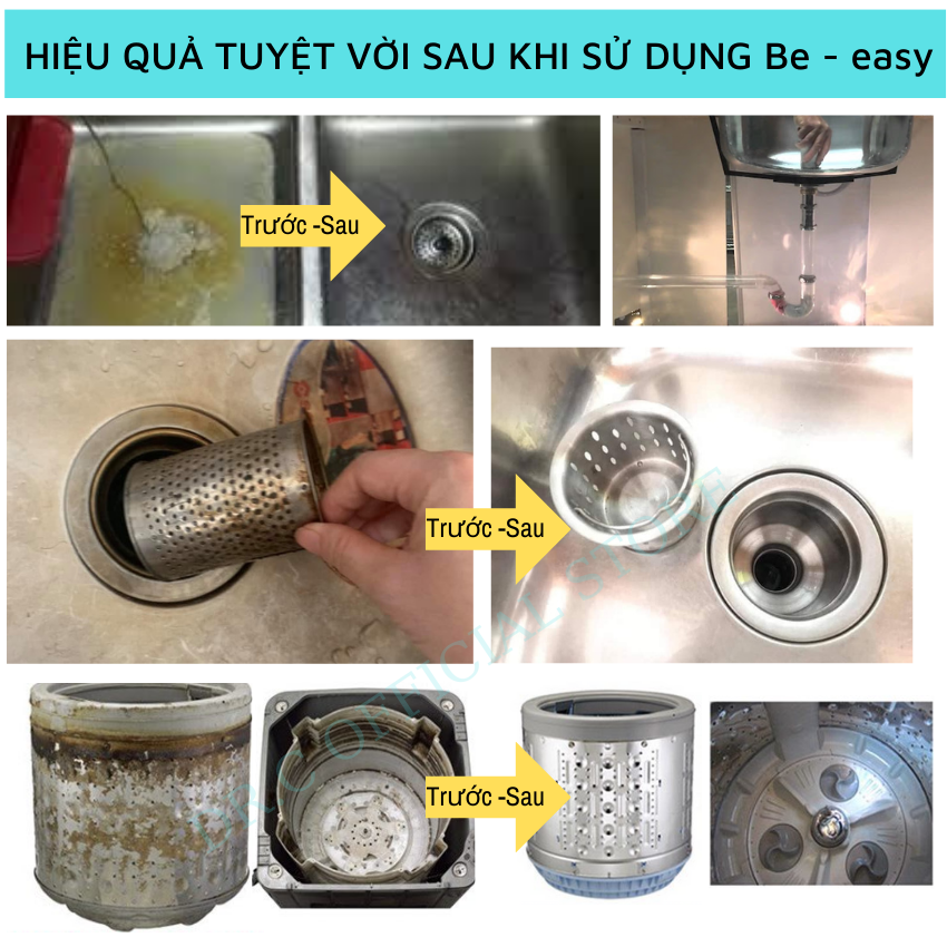 Bột Thông Tắc Đường Ống, Cống Thoát, Chậu Rửa, Vệ Sinh Lồng Giặt Dr.C CHÍNH HÃNG - Be.Easy