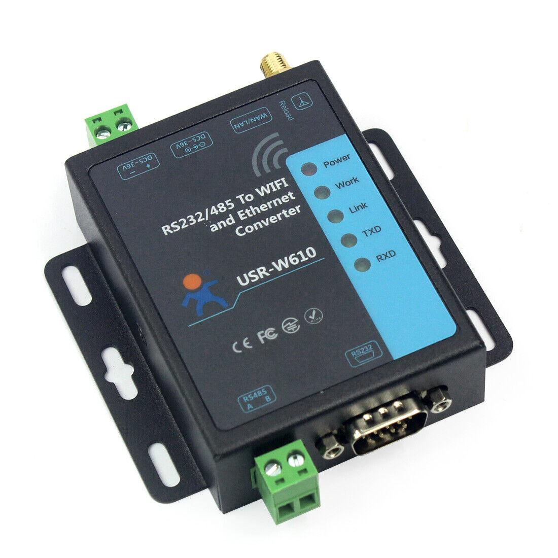 USR-W610 RS485/RS232 hỗ trợ Cổng Modbus TCP/RTU Bộ chuyển đổi WiFi nối tiếp sang Ethernet công nghiệp