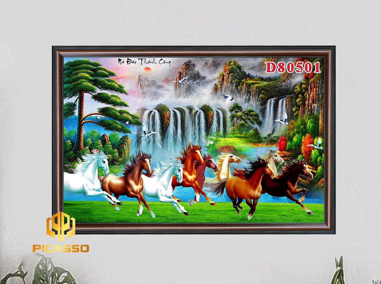 D805 32 Tranh kính cường lực Bát mã tung hoành
