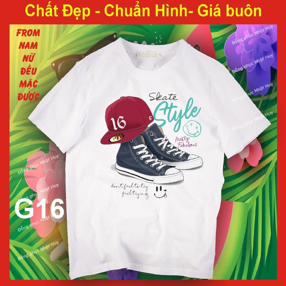 Áo thun in giày đẹp G16, chất đẹp, bao đổi trả, giầy dây, đôi giày đẹp