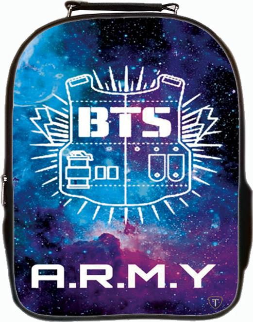 Balo vuông 02 ngăn TROY galaxy in logo BTS ARMY