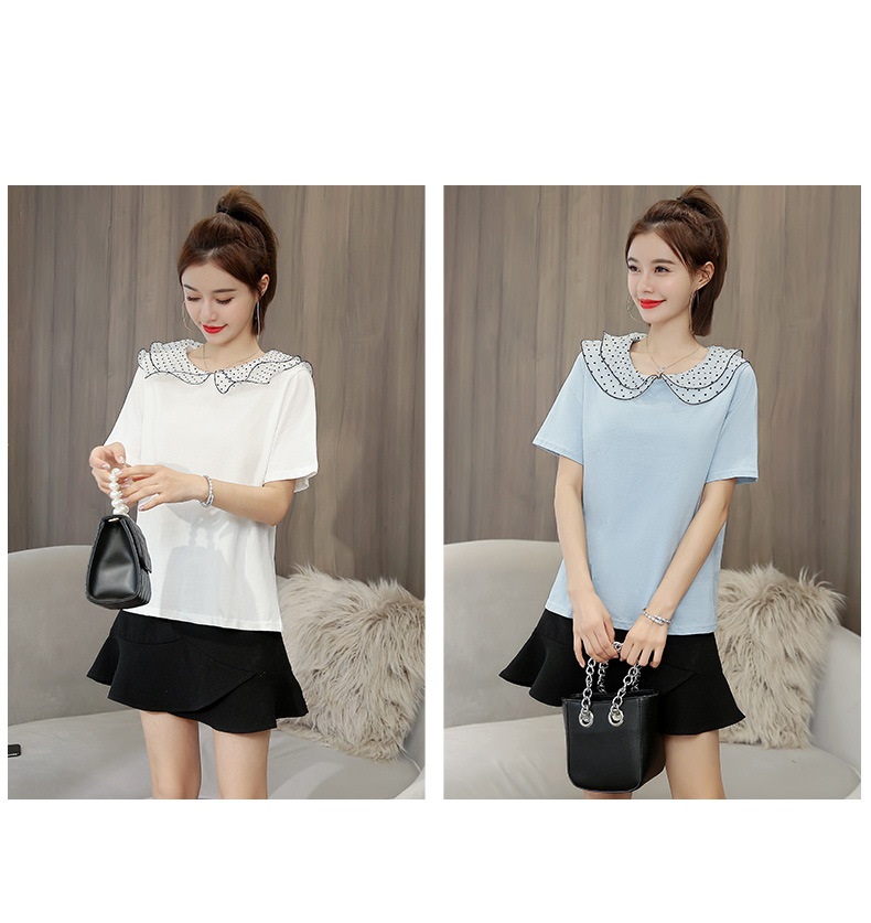 Áo thun phối ren cổ sen AN35