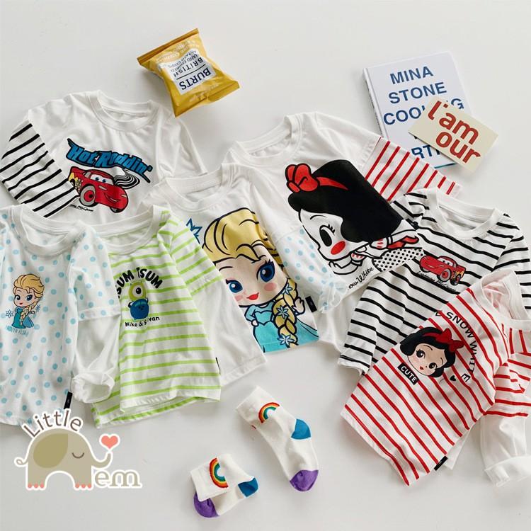 Áo bé gái Cotton xuất Nhật dài tay _ Elsa & Snow white