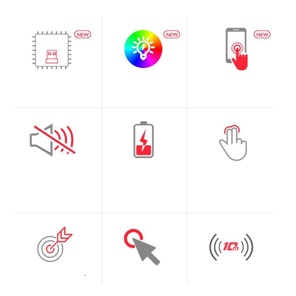 Chuột không dây A2 / đèn LED RGB / áp dụng cho máy tính, laptop / bấm không ồn, khoảng cách tín hiệu 10-20m