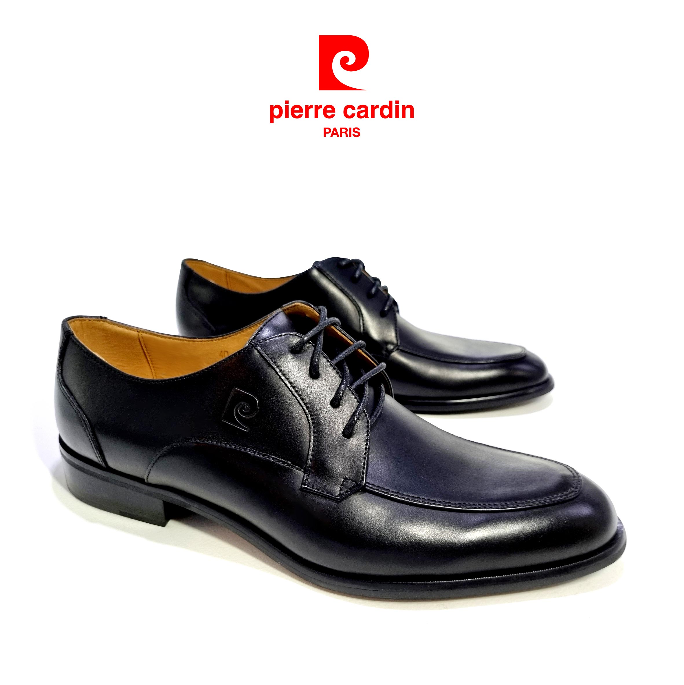 Giày da cột dây nam Pierre Cardin màu đen PCMFWL348