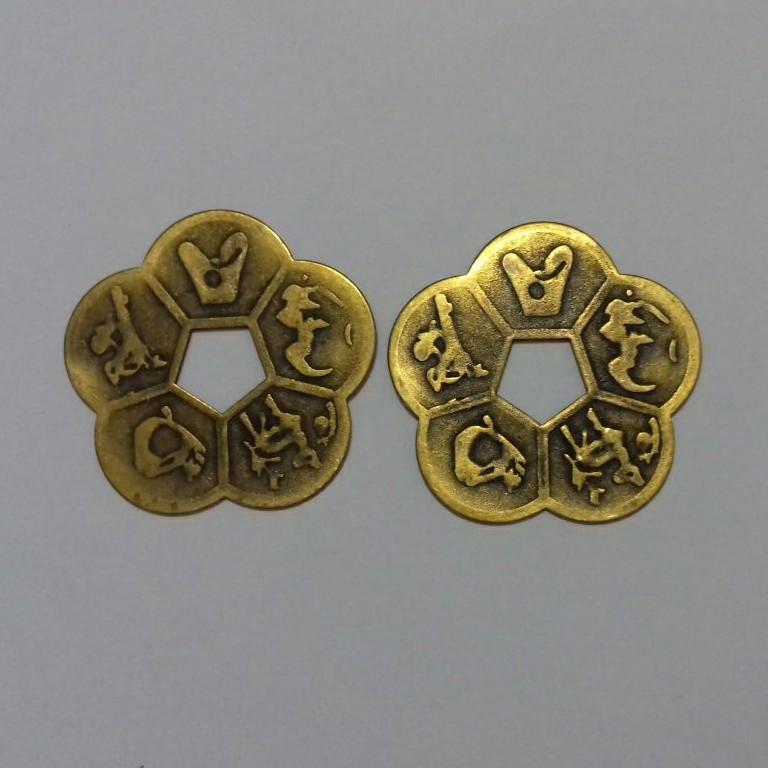 Combos 2 đồng xu hoa mai kim tiền