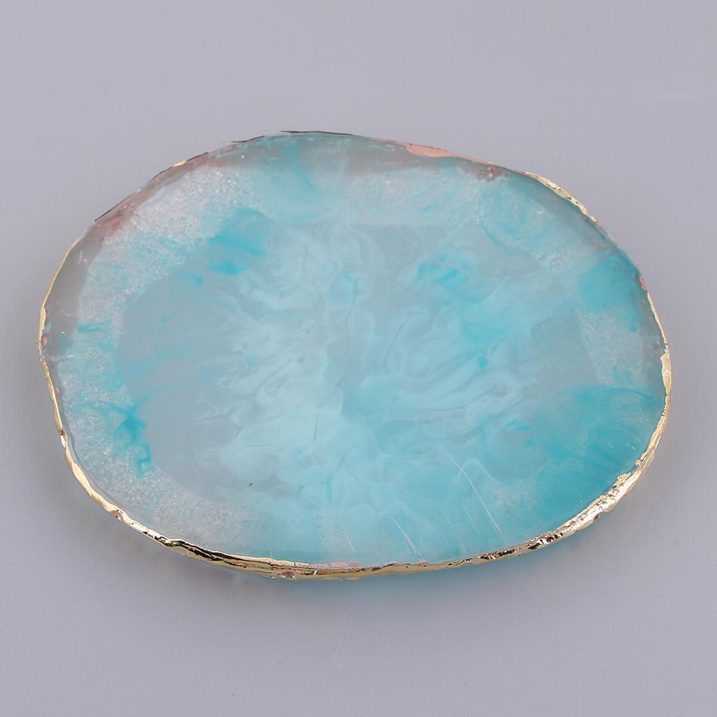 4x Imitation Agate Color Mixing Plate Jewelry Display Pad Coaster Mat Craft