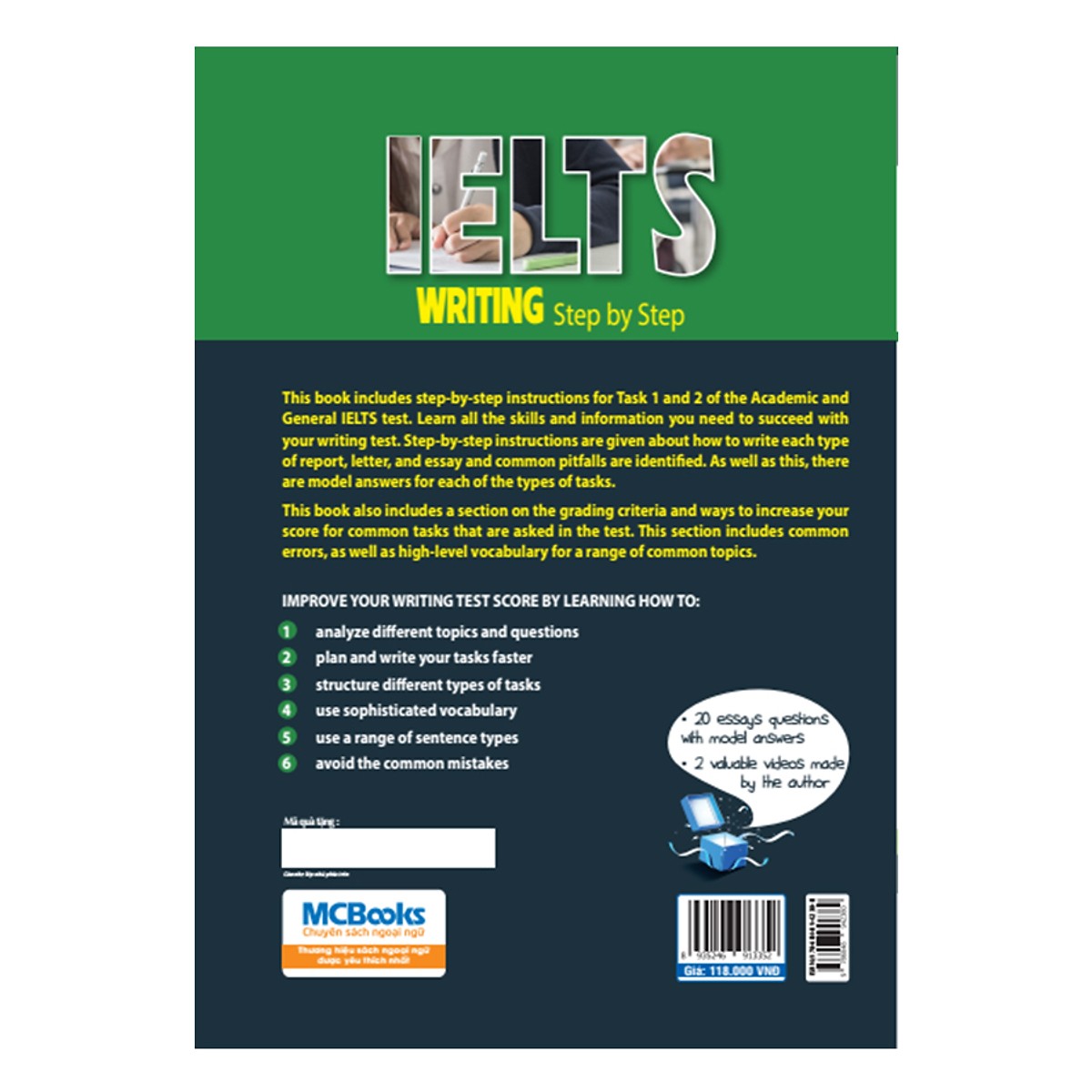 Ielts Writing Step By Step ( Bộ Sách Ielts Mike ) tặng bookmark