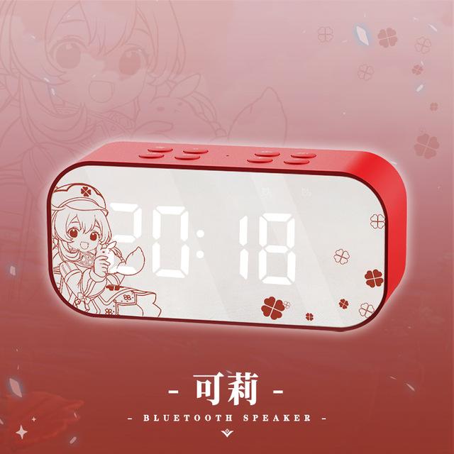 Genshin Impact Beelzebul Tartaglia Bluetooth Loa báo thức Đồng hồ báo thức USB 5.0 Subwwofer mp3 Music Music Sound Cột cho PC Điện thoại màu: A