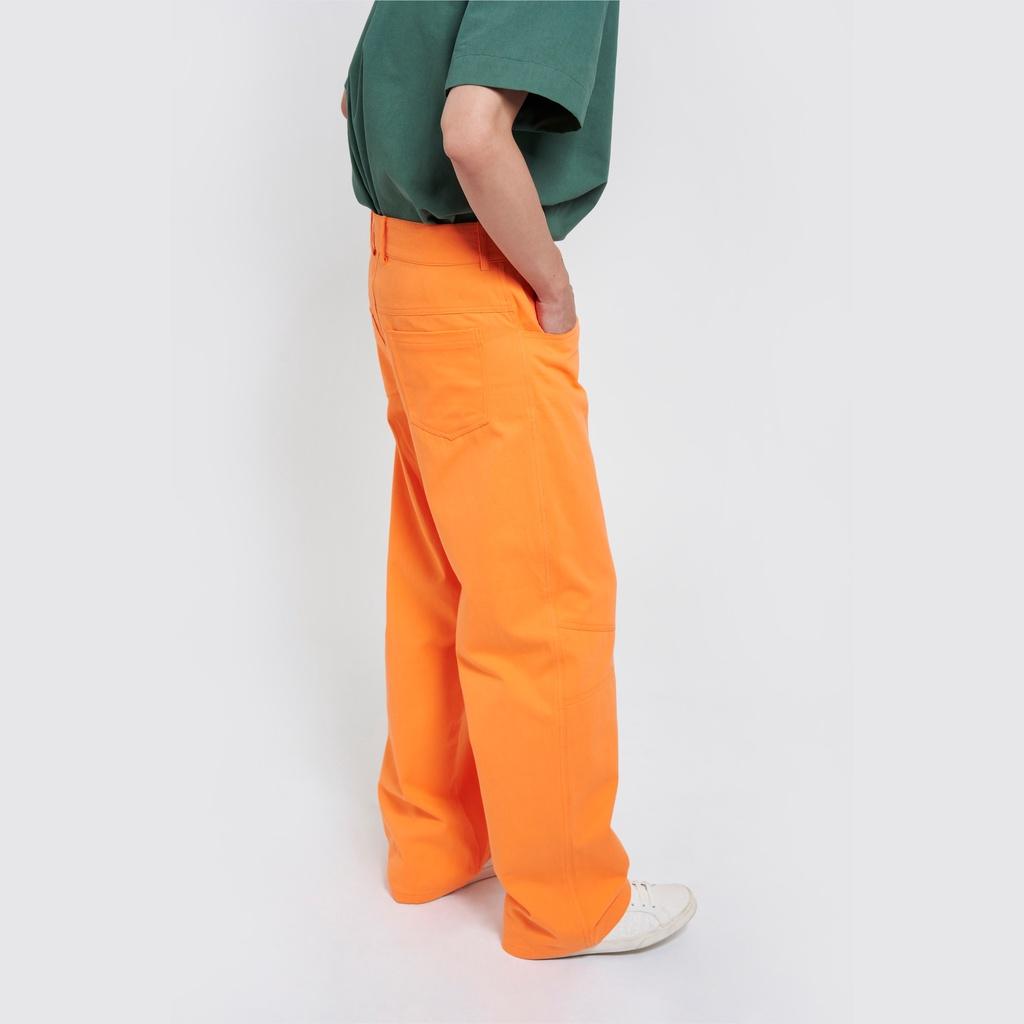Quần Baggy màu cam ống rộng Y218