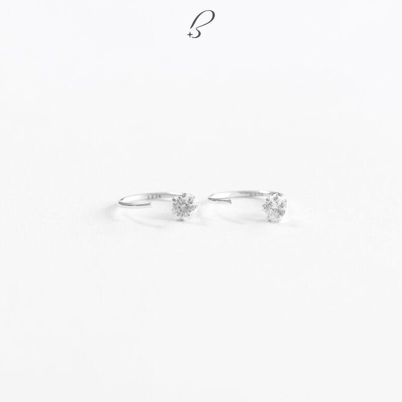 Bông tai Bling It khoen đính đá bạc BIBT483