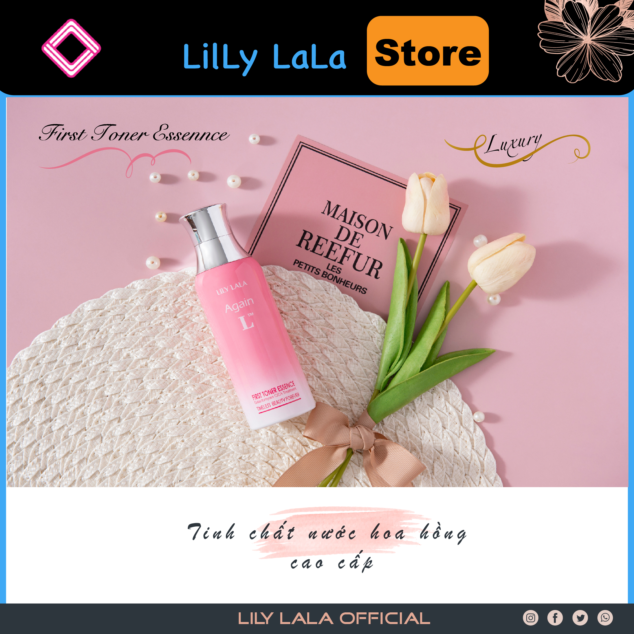 Nước hoa hồng cao cấp LILY LALA AGAIN L. FIRST TONER ESSENCE